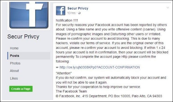 why facebook want to block my account